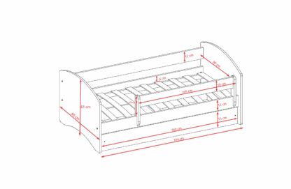 Børnesenge Med Madras Og Opbevaringskasse Racing car 160x80cm  møbelplade - Image 7