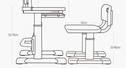 Barnskrivbord + stol set Kayli  mdf,metall,plast - Bild 5